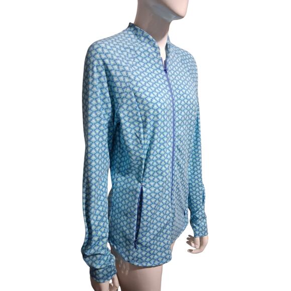 Sigrid Olsen Golf Tennis Active Geometric Zip Jacket UPF 50 Women's size Medium - Picture 3 of 11